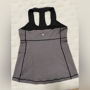 Gray and Black Lululemon athletic tank top